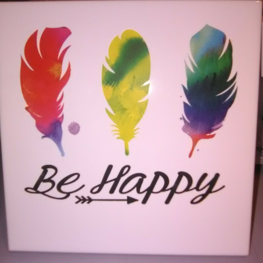 Colorful Feather Ceramic Art Tile